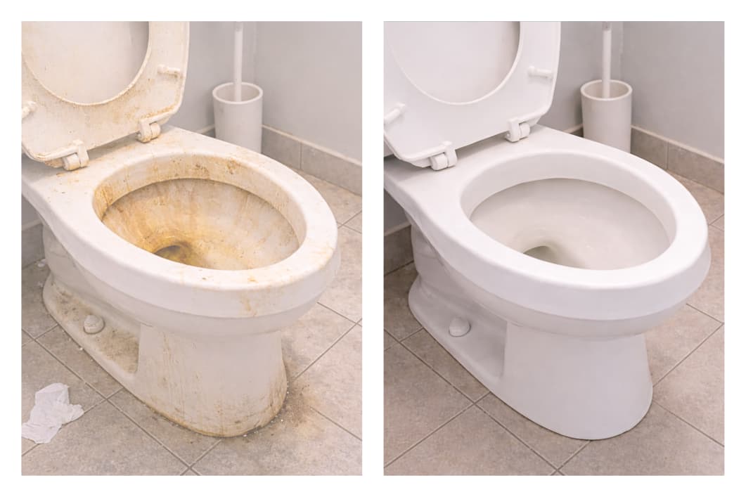 Bathroom before and after